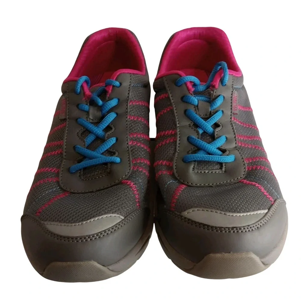 Vionic Alliance Grey Pink Blue Mesh Walking Shoes Sneakers Women's 9